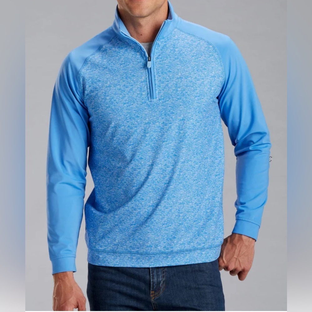 Bobby Jones Rule 18 XXL Tech Raglan Heather Quarter-Zip Pullover Top